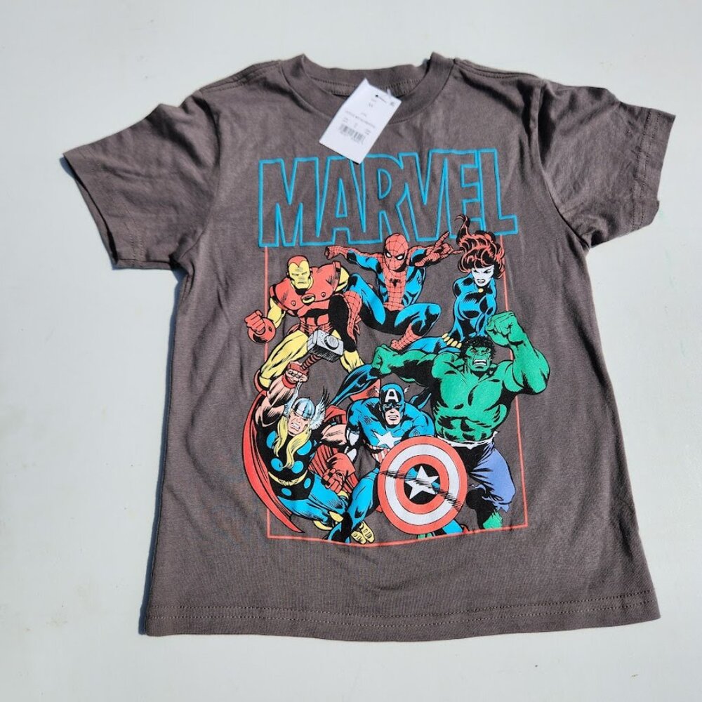 New Marvel Avengers Graphic Tee T-Shirt Short Sleeve Size XS Kids Shirt NWT